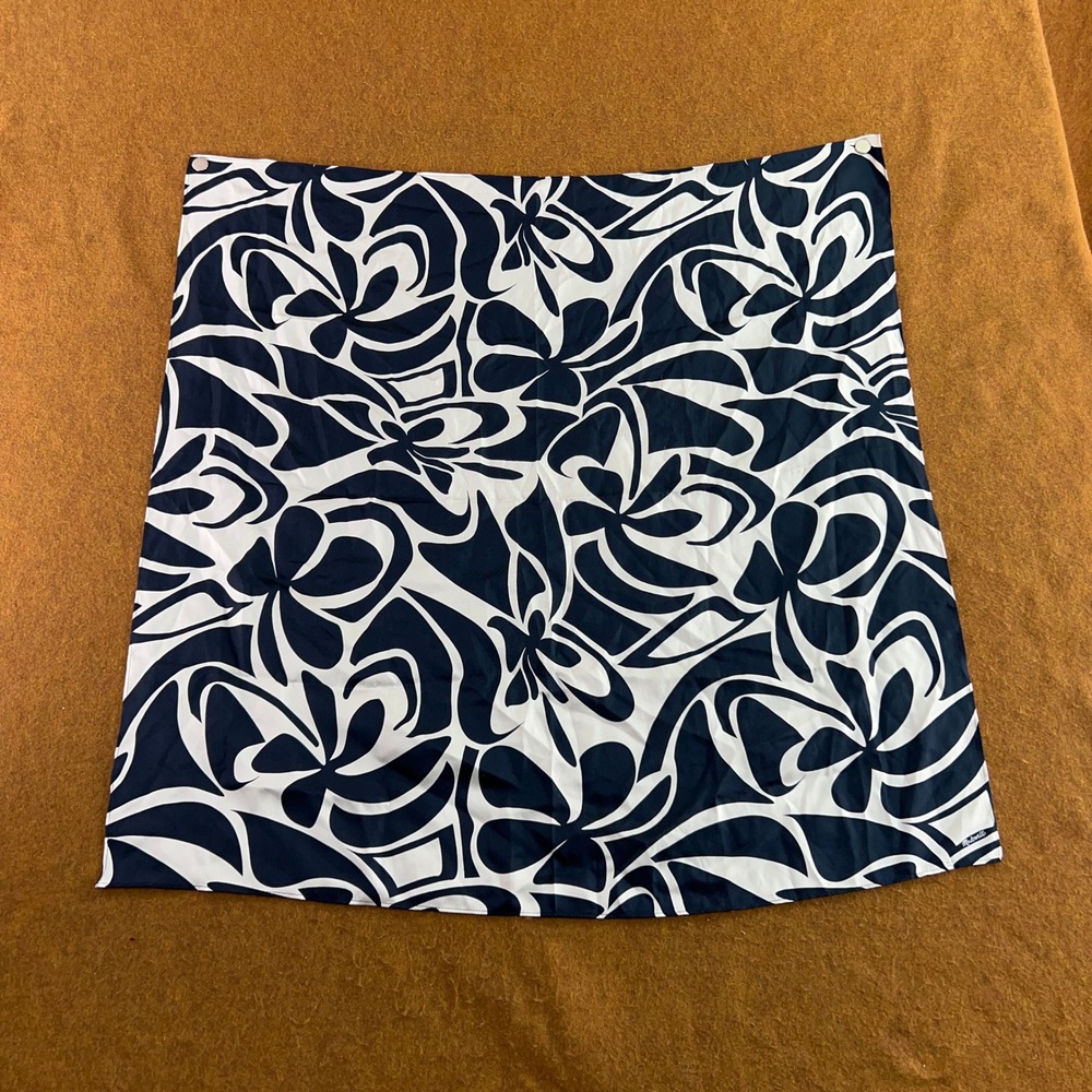 Madwell Womens OS Navy White Abstract Floral Print Square Bandana Scarf New